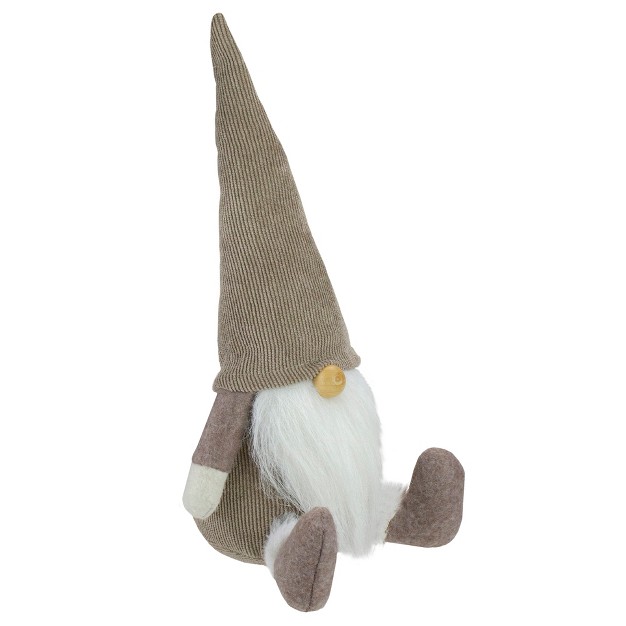 Brown And White Sitting Gnome Christmas Figure