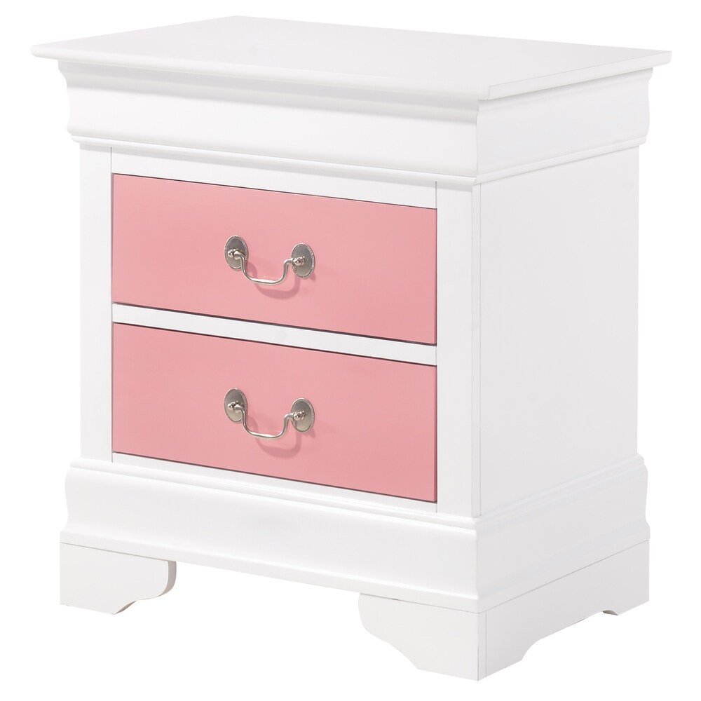 Louis Philippe 2 Drawer Nightstand (24 in. H X 22 in. W X 16 in. D)