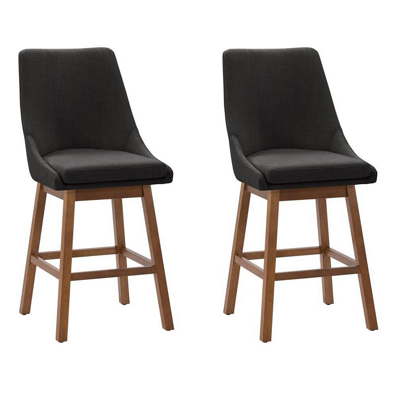 CorLiving Boston Formed Back Fabric Barstool Set of 2