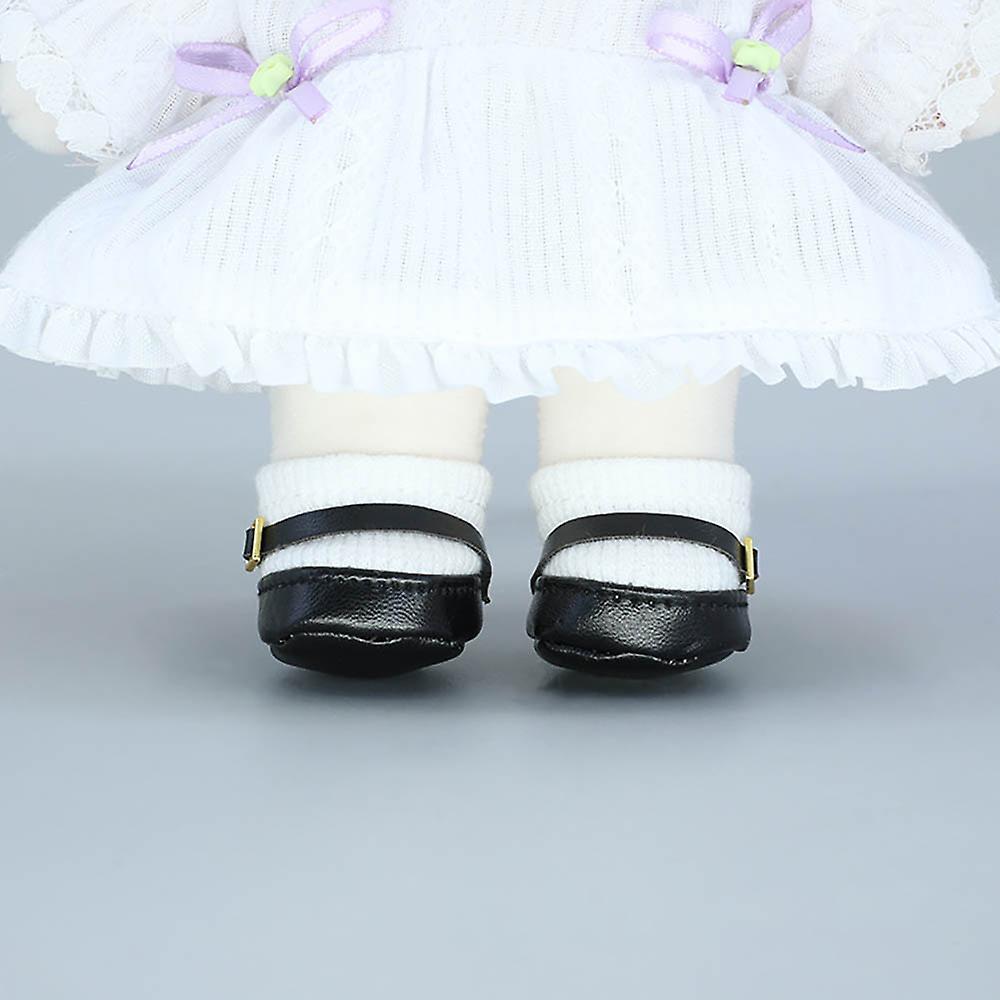 20cm Plush Doll Square Shoes Leather Shoes 8in Doll Accessories