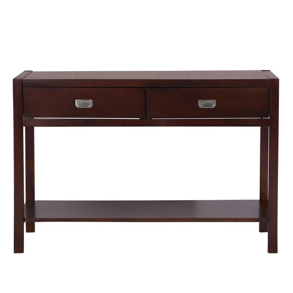 Homy Casa Traditional Solid Wood 2-Drawer Console Table