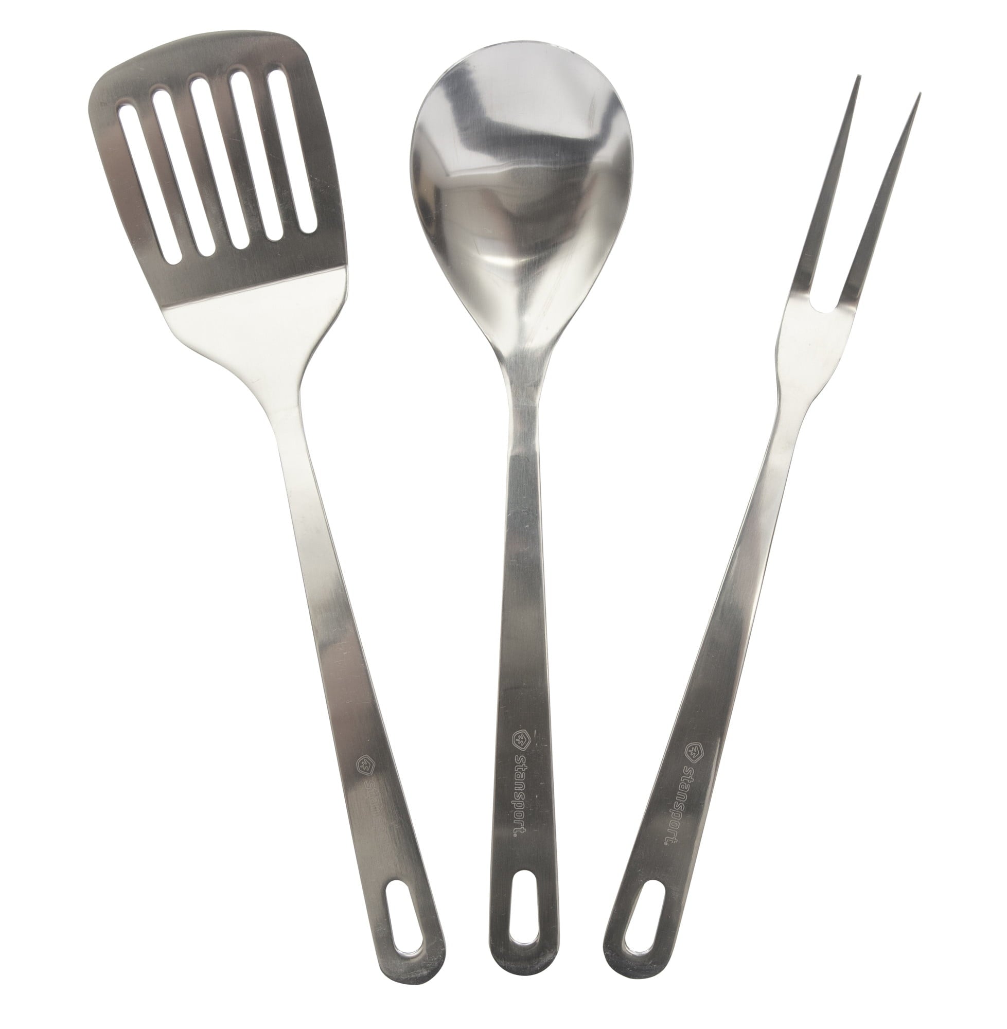 Stansport Stainless Steel Cookng Set - Spoon, Fork, Spatula