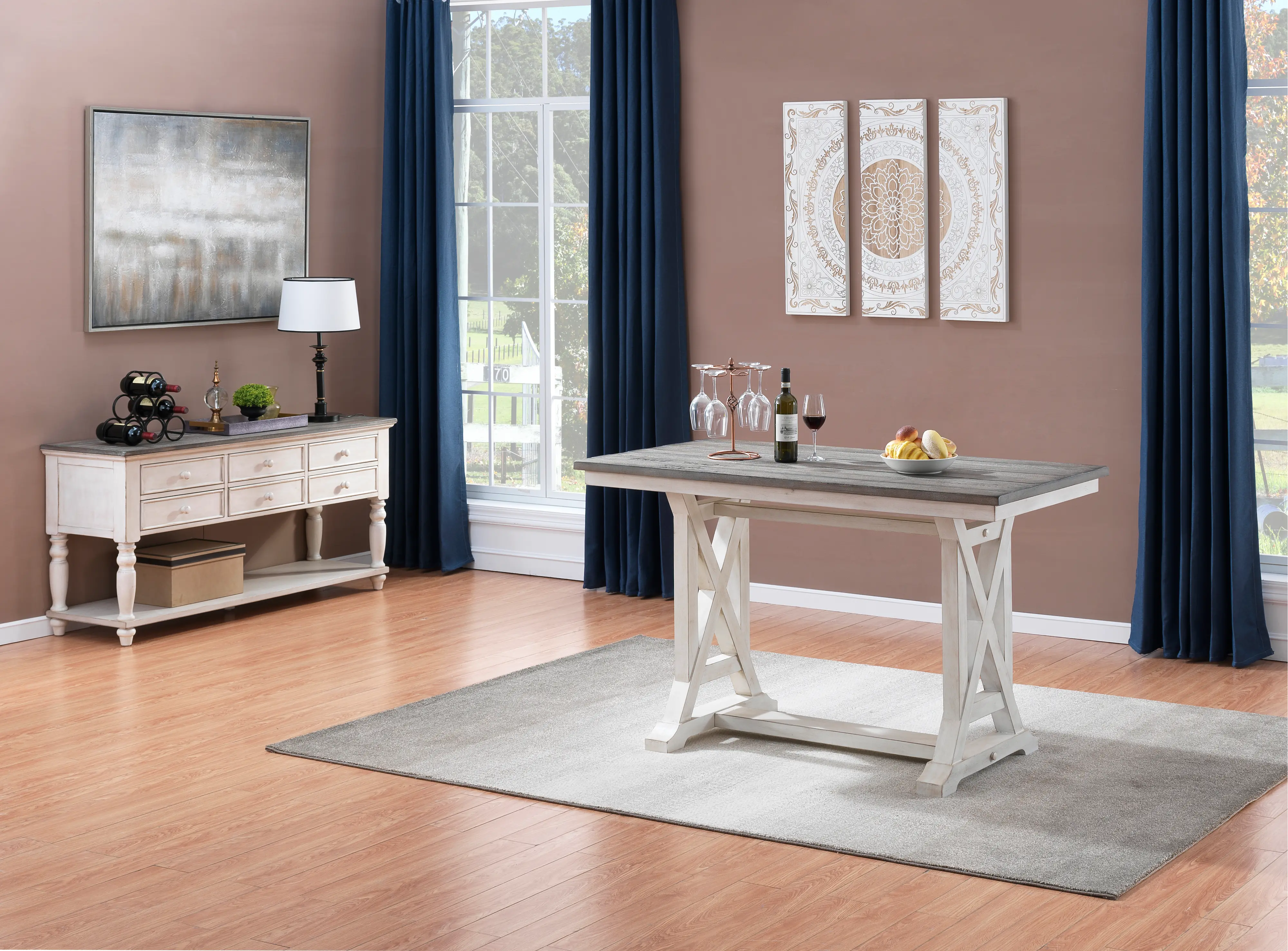 Bar Harbor Cream Counter Height Dining Table