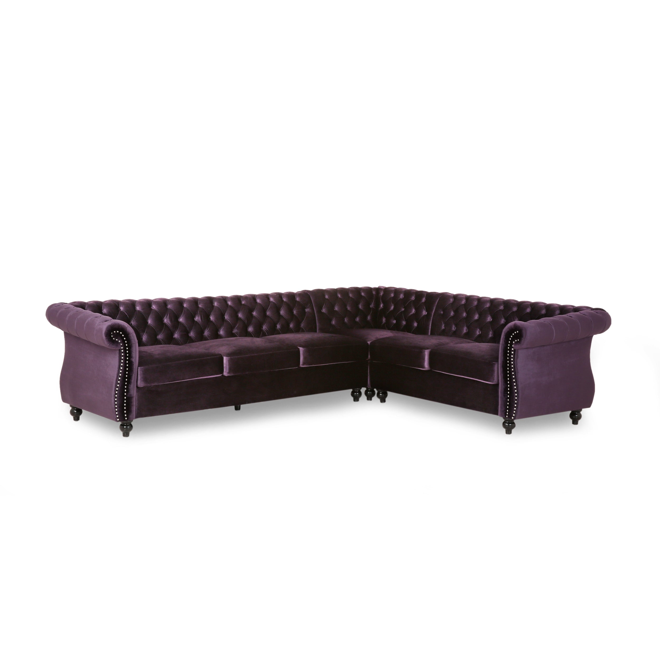 Caroline 6 Seater Tufted Velvet Chesterfield Sectional