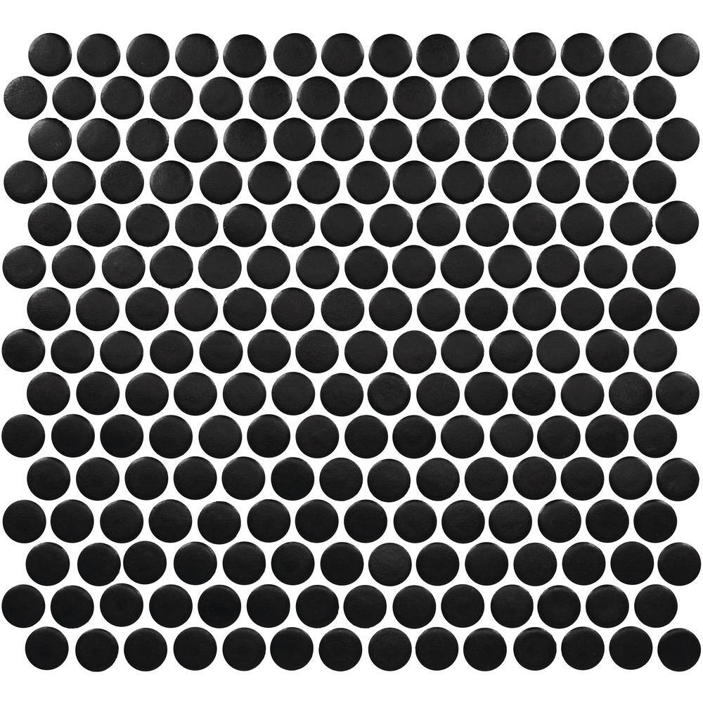 Daltile Restore Black 11 in. x 10 in. Glazed Ceramic Penny Round Mosaic Tile (0.83 sq. ft.Each) RE21PNYRNMSCCMT