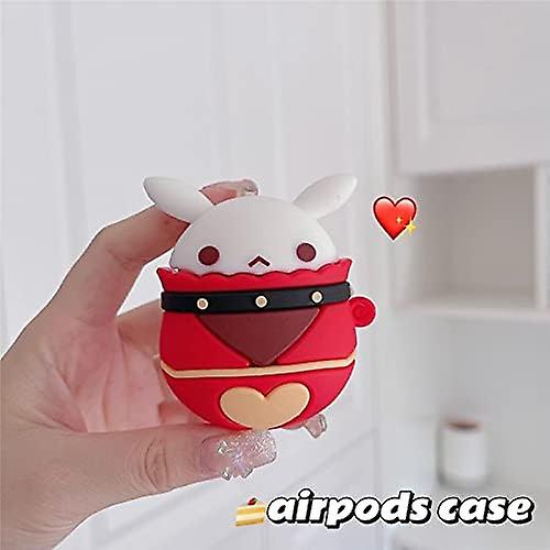 Case For Airpods 2and1， Cute Cartoon Knights Of Favonius Klee Earphone Cases For Airpods 1 2， Hot Game Cover With Hook For Girls Kids Women Men (jumpy D