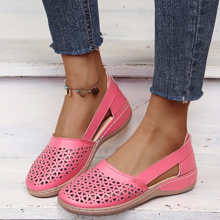 Women🧡Wedges Orthopedic Hollow Out PU Summer Vintage Sandals🧡