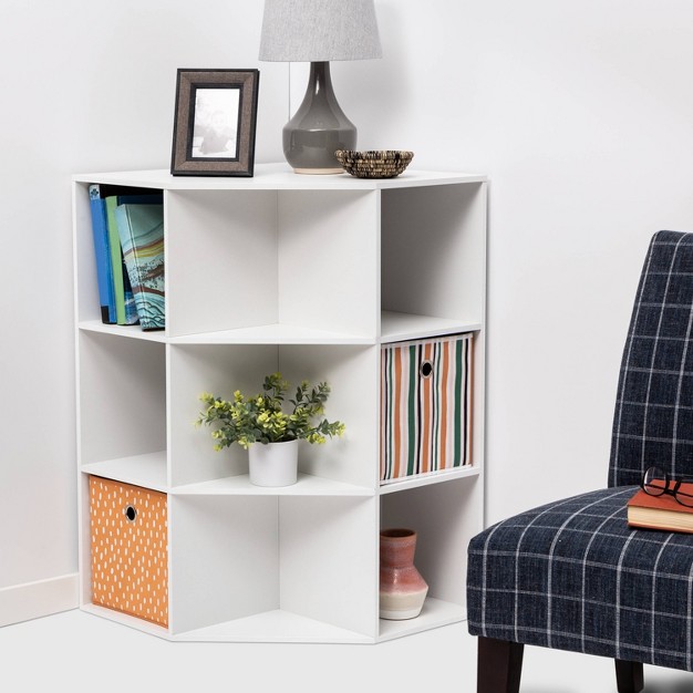 Corner Cube Bookshelf White