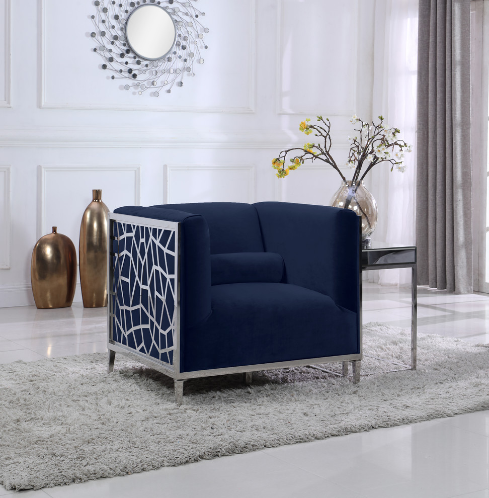 Opal Velvet Chair   Contemporary   Armchairs And Accent Chairs   by Meridian Furniture  Houzz