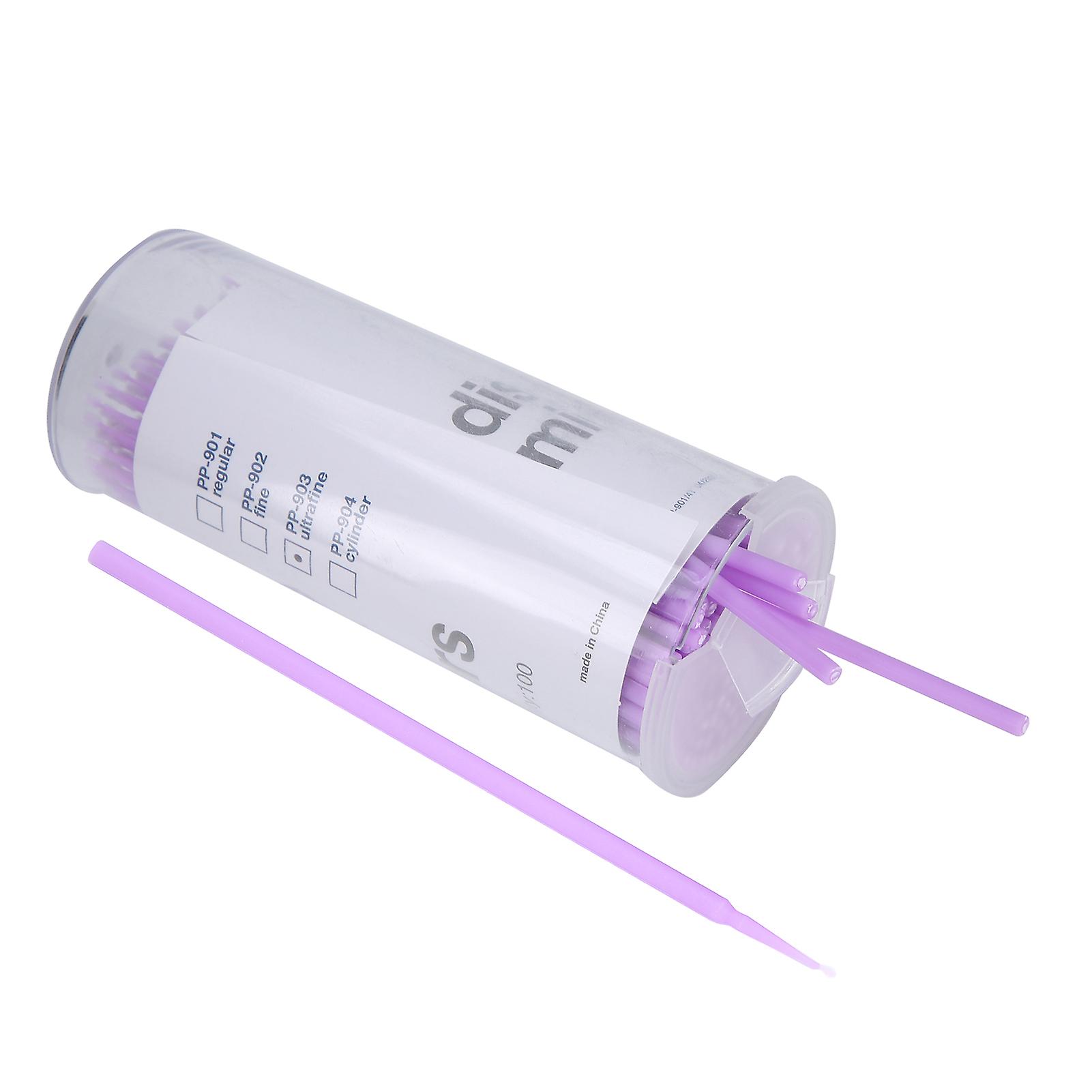 100pcs Dental Brush Disposable Micro Applicator Brushes Dental Oral Dentist Accessory Purple