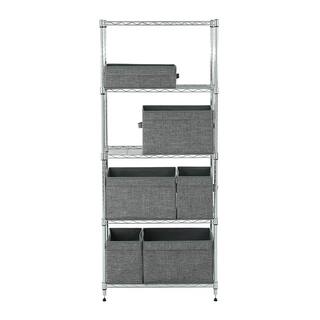 MZG Chrome 5-Tier Steel Shelving (11.8 in. x 25.6 in. x 59 in.) 3065150OAH501SG