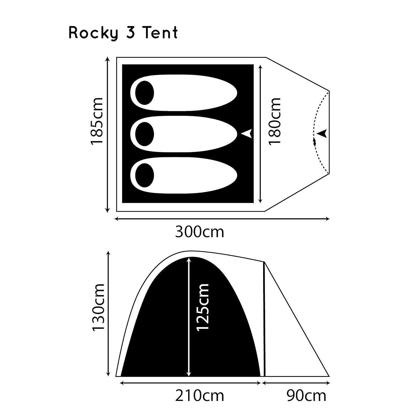 Gelert Unisex Rocky 3 Tent