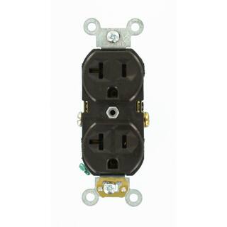 Leviton 20 Amp Commercial Grade Duplex Outlet Brown R50-CBR20-000