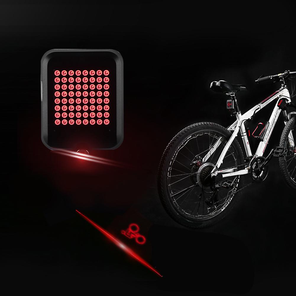 Intelligent Usb Charging Bike Warning Tail Light Bicycle Turn Signal Lamp Cycling Equipmentblack