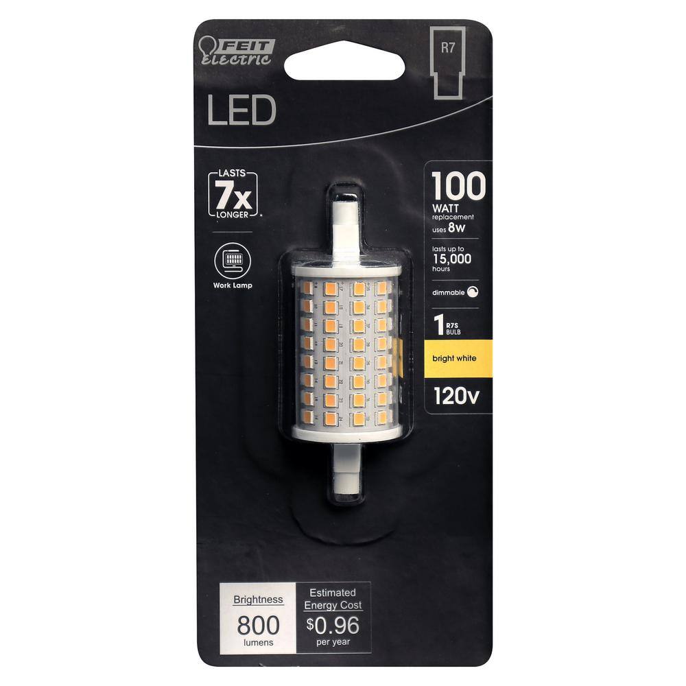 Feit Electric 100-Watt Equivalent R7S 78MM R7 Base LED Light Bulb Bright White BP100J78LEDHDRP