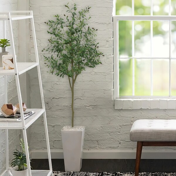 Olive Tree Artificial Plant In Black Pot