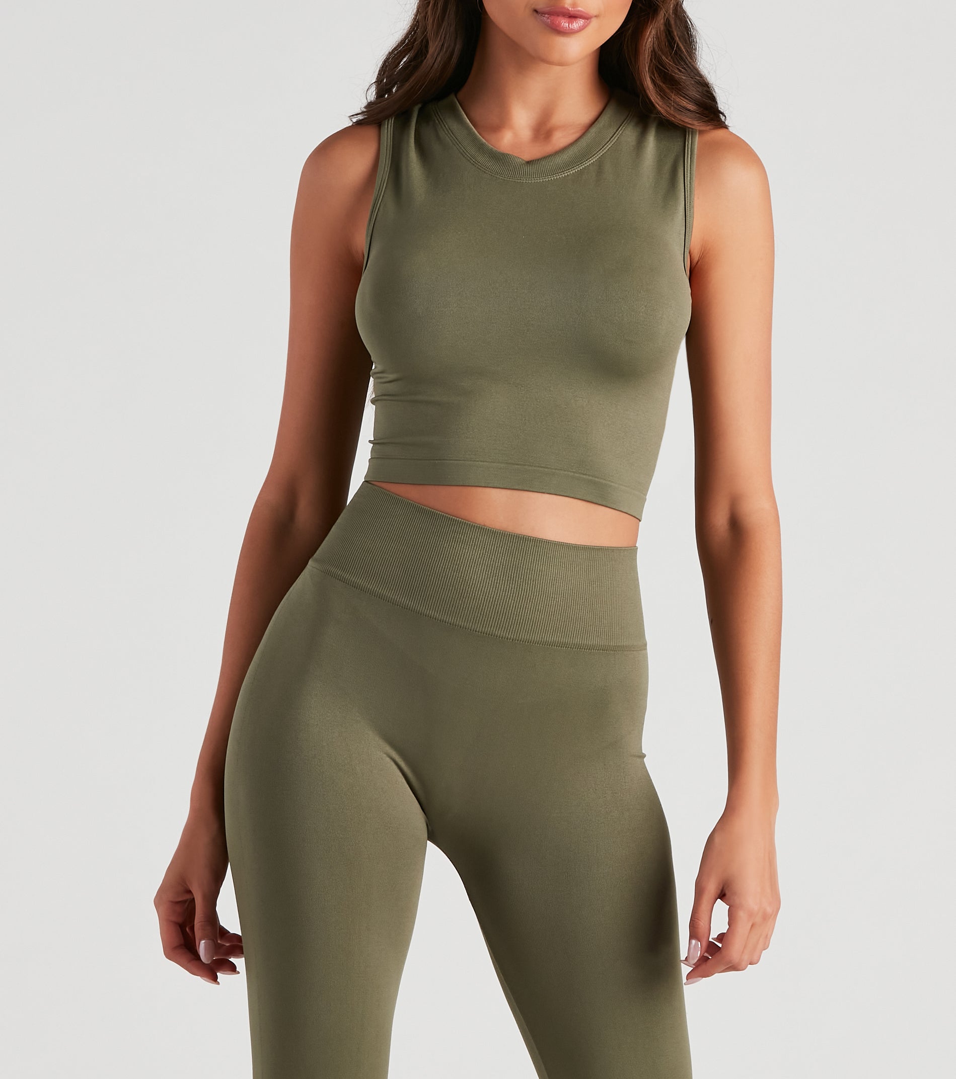 Smooth And Seamless Crop Top And Leggings Set