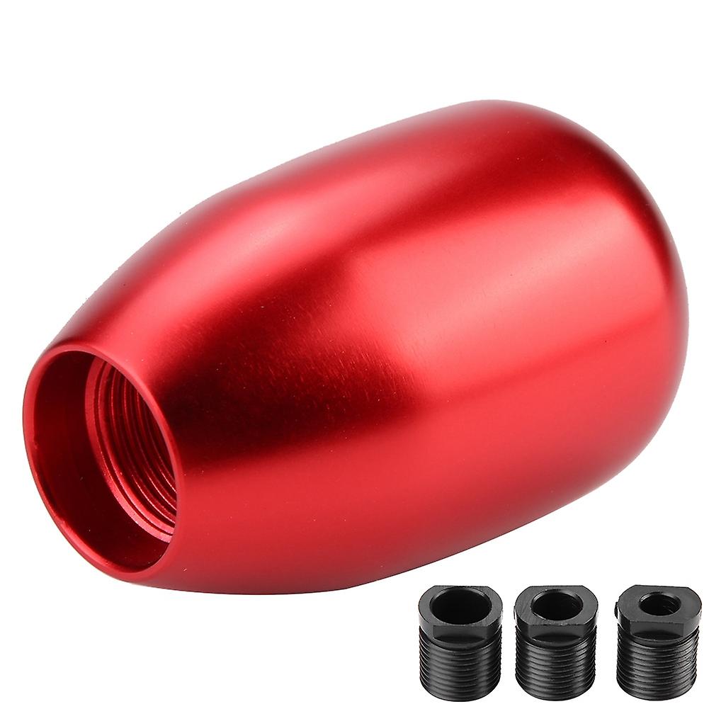 Car 5 Speed Manual Gear Shift Knob Shifter Lever Stick With 3 Adapters 8/10/12mm (red)