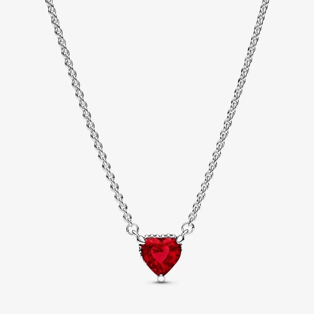 PANDORA  Sparkling Heart Halo Pendant Collier Necklace (17.7