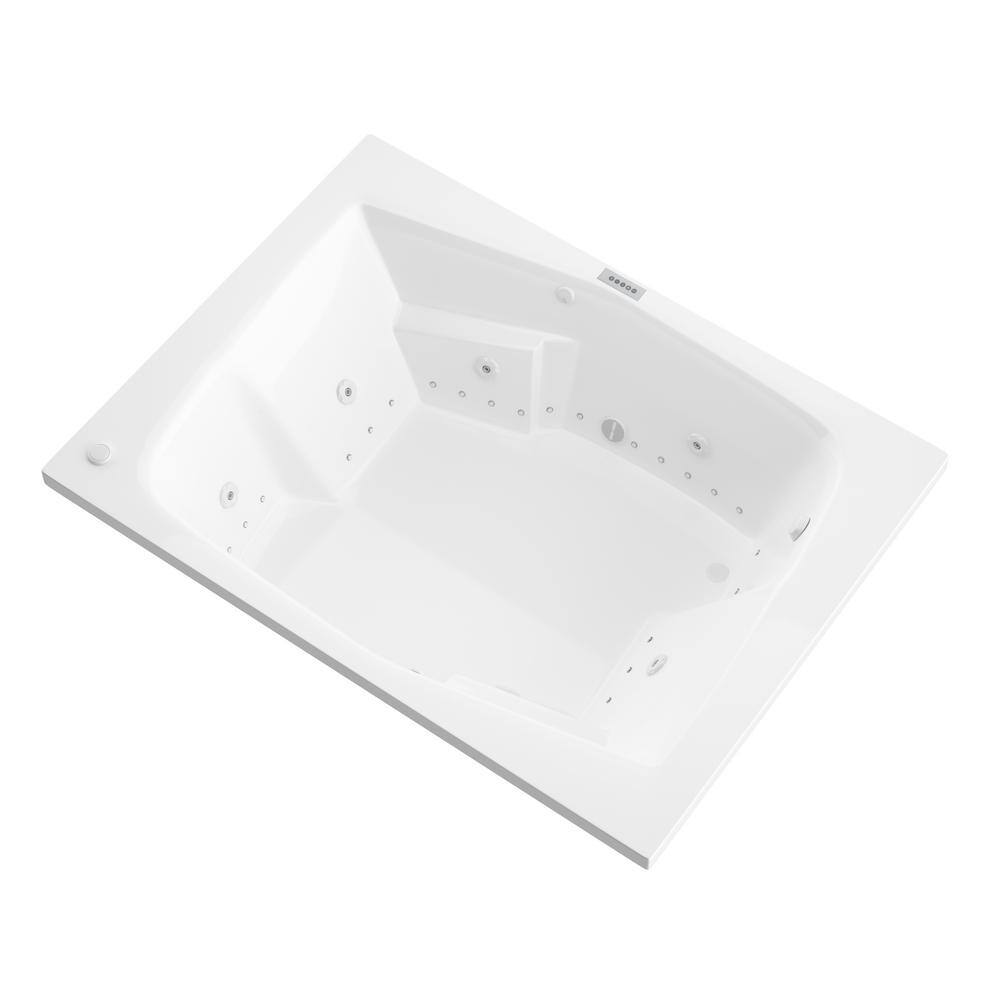 Universal Tubs Amethyst Diamond Series 6 ft. Left Drain Rectangular Drop-in Whirlpool and Air Bath Tub in White HD5472CDLX