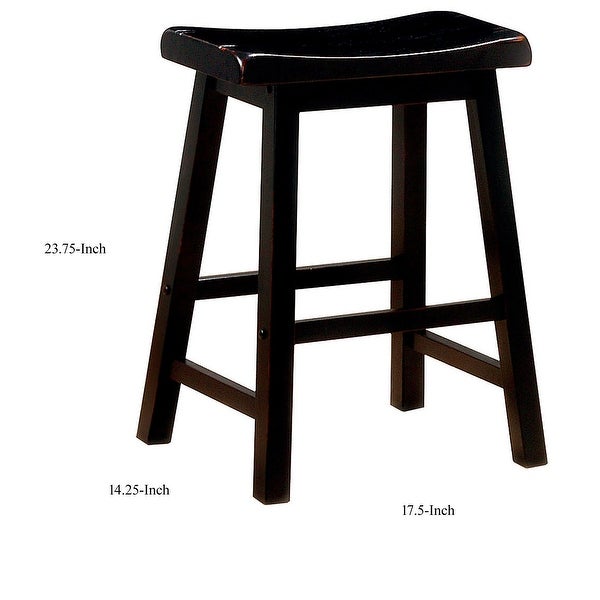 Wooden Casual Counter Height Stool， Dark Brown