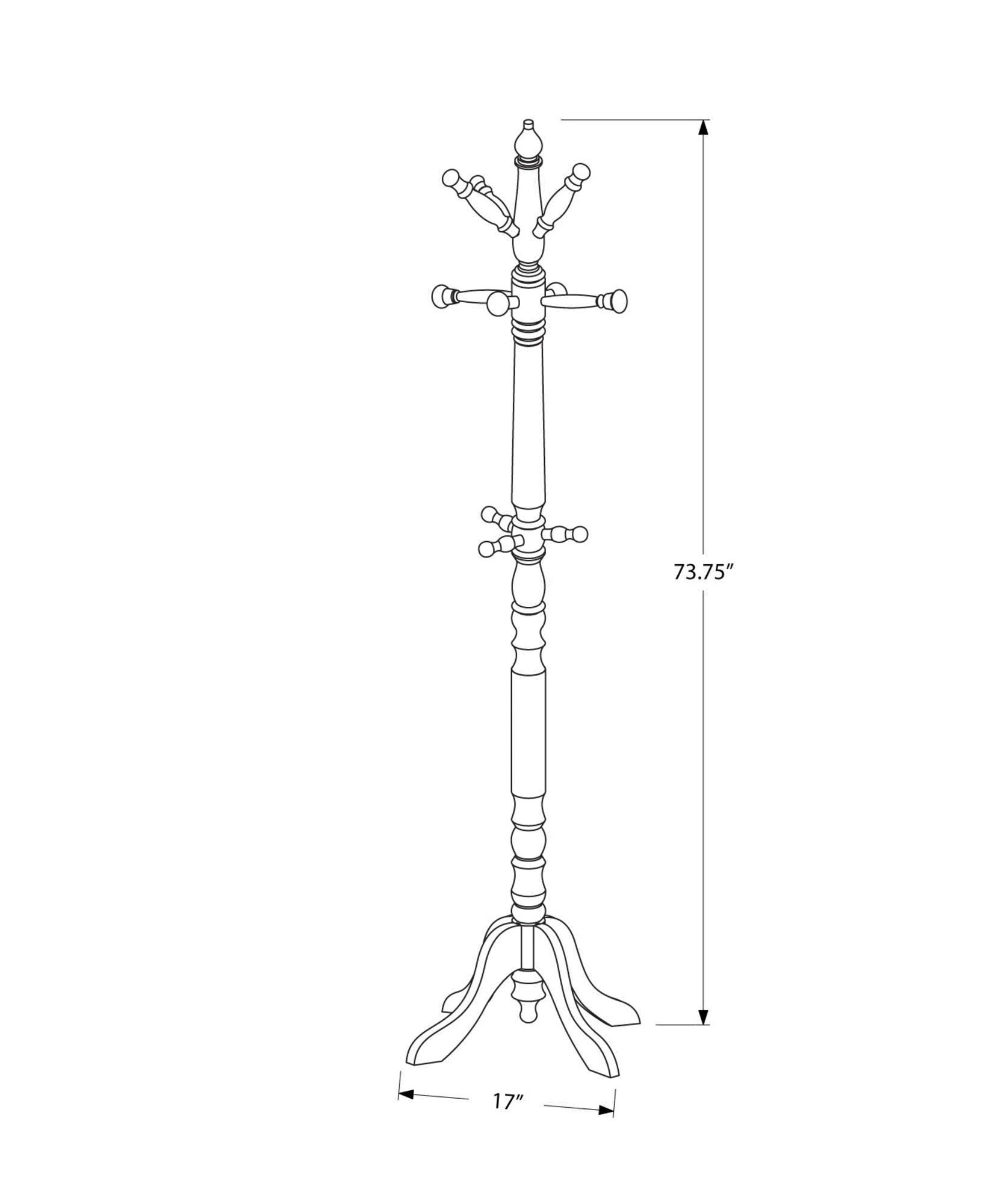 Oak Wood Traditional Coat Rack