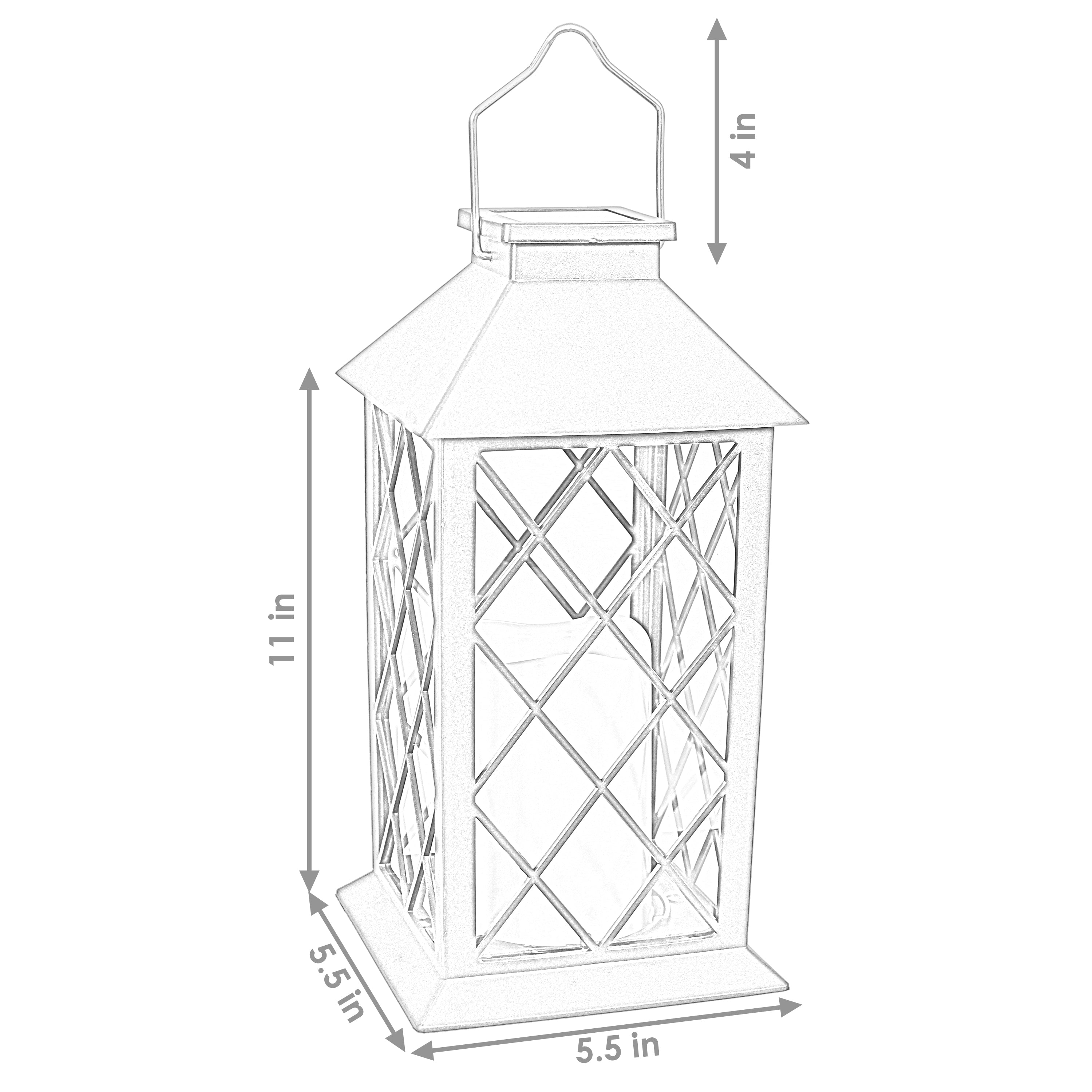 Sunnydaze Outdoor Concord Hanging Tabletop Solar LED Rustic Farmhouse Decorative Candle Lantern - 11