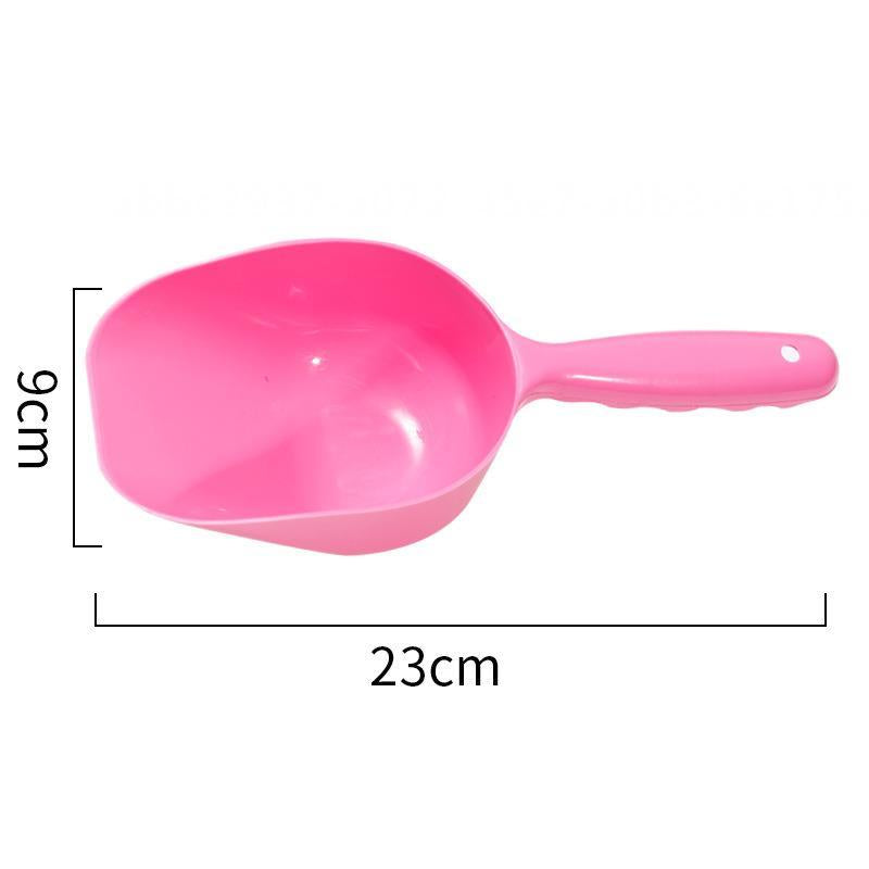 Fovien Plastic Solid Cat Litter Shovel Dog Food Shovel Candy Color Pet Dog Cleaning Supplies Pink 1Pc