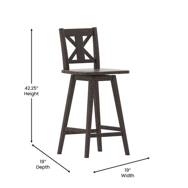 Modern Farmhouse Wooden Swivel Bar Stool