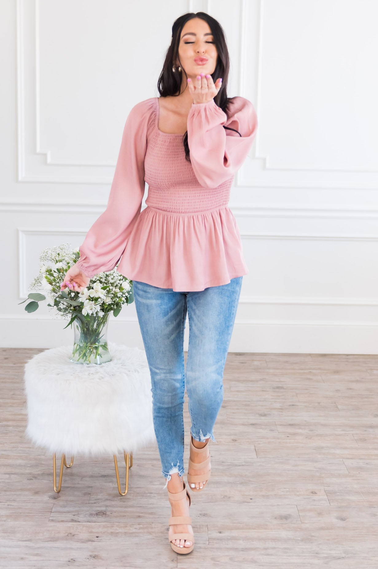 The Perfect Time Modest Blouse