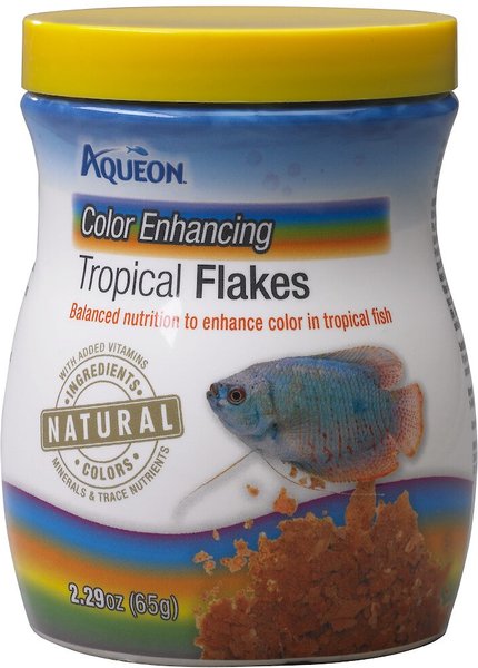 Aqueon Color Enhancing Tropical Flakes Freshwater Fish Food