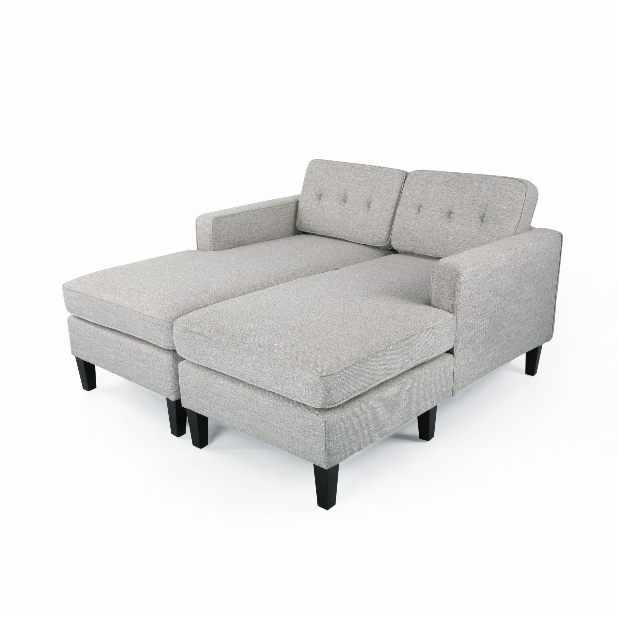 Grace Contemporary Fabric Chaise Daybed with Button Accents