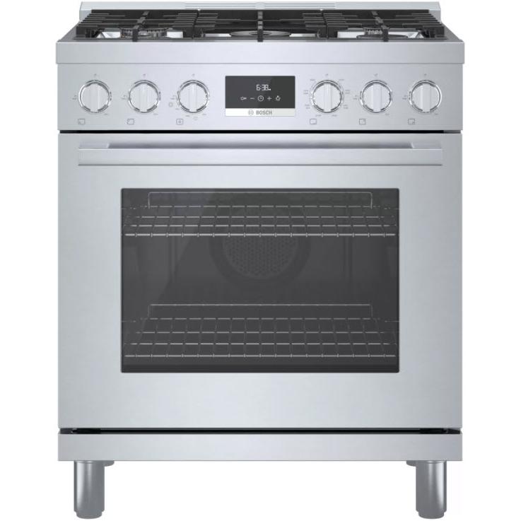 Bosch 30-inch Freestanding Dual Fuel Range with Convection Technology HDS8055C/01