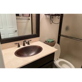 Premier Copper Products Under-Counter Master Bath Oval Hammered Copper Bathroom Sink in Oil Rubbed Bronze LO20FDB