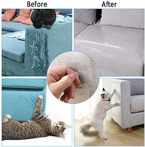 6 PCS Cat Scratching Guard， Transparent Cat Scratch Couch Protector for Sofa， Carpet， Upholstery Walls， Mattress， Door etc