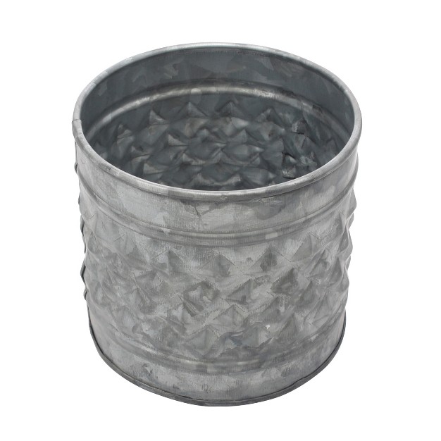 Antique Textured Galvanized Metal Container Gray Stonebriar Collection