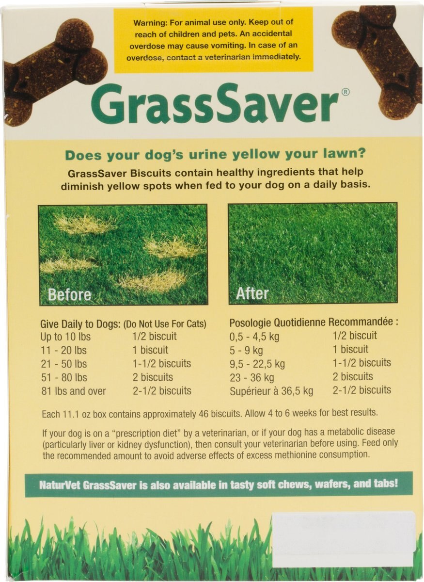 NaturVet GrassSaver Biscuits Peanut Butter Flavored Lawn Protection Supplement for Dogs