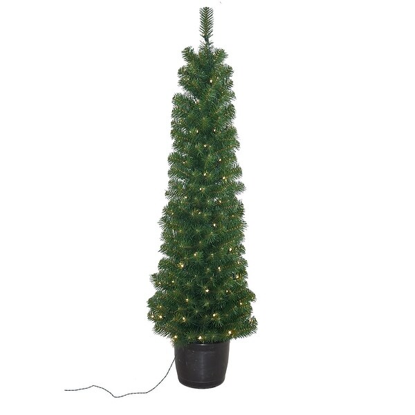 Kurt Adler 5Foot PreLit Potted Tree with 100Light Warm White LED Bulbs