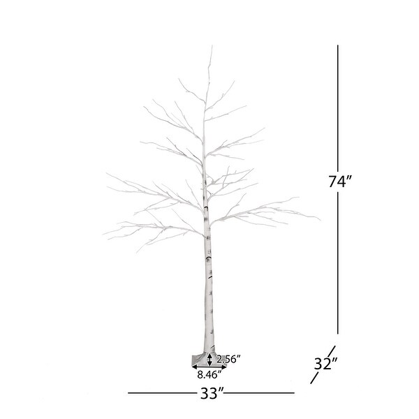 6Ft Birch Tree White Light 96Ledartificial Barkul Ip44 30V 6Wextended Line: 5M