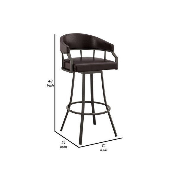 Mayla 30 Inch Swivel Bar Stool， Metal Flared Legs - 40 H x 21 W x 21 L Inches