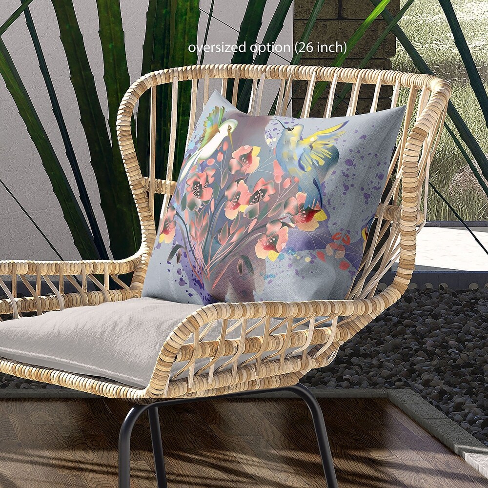 Amrita Sen Hummingbird Love Indoor Outdoor Pillow Zip