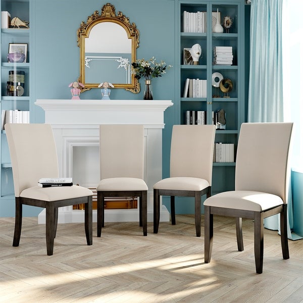 Wood Dining Chair Kitchen Upholstered Dining Chairs (Set of 4)