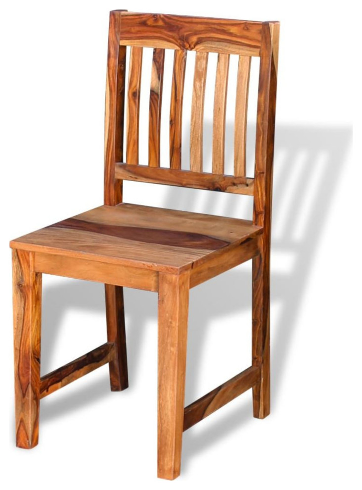 Vidaxl Dining Chairs 4 Piece Solid Sheesham Wood   Rustic   Dining Chairs   by vidaXL LLC  Houzz