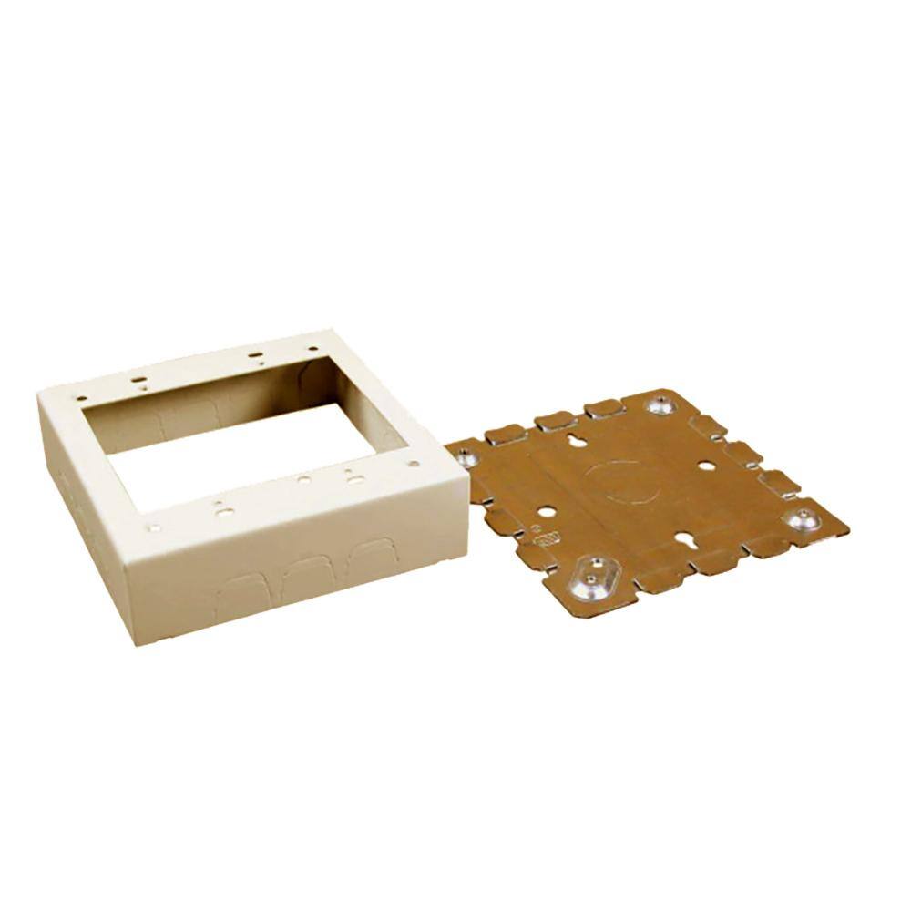 Legrand Wiremold 500 and 700 Series Metal Surface Raceway Two Gang Electrical Box Ivory V5748-2