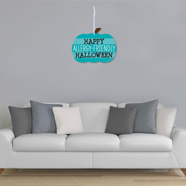 Big Dot Of Happiness Teal Pumpkin Hanging Porch Halloween Allergy Friendly Trick Or Trinket Outdoor Decorations Front Door Decor 1 Piece Sign