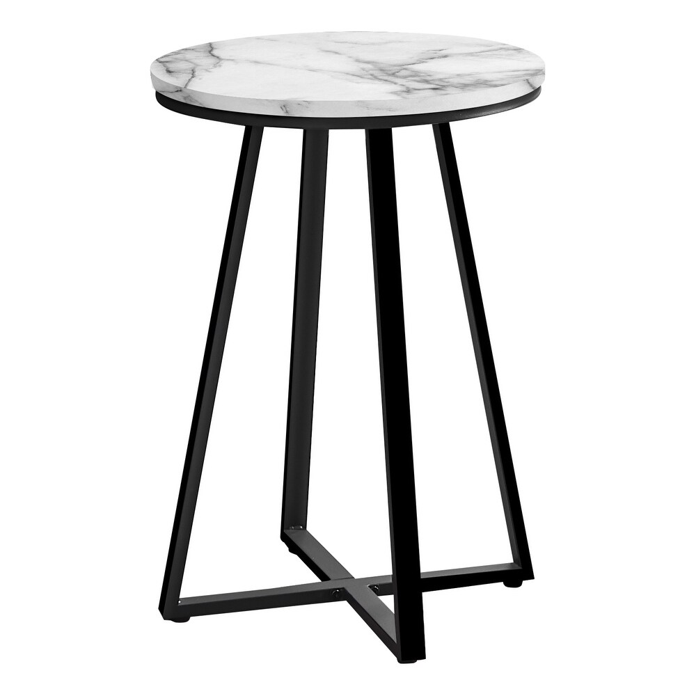 Accent Table  Side  Round  End  Nightstand  Lamp  Living Room  Bedroom  Metal  Laminate  Contemporary  Modern