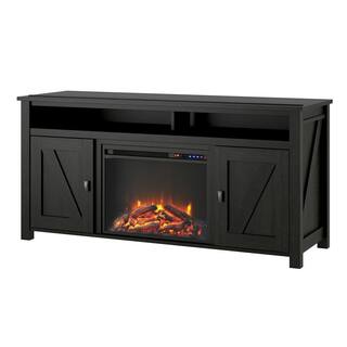 Ameriwood Home Brownwood 59.63 in. Electric Fireplace TV Stand in Black Oak HD12861