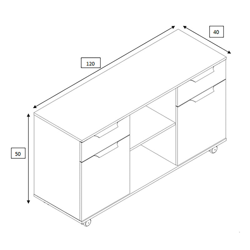 AFTAN Credenza 120cm - Warm Oak & Black