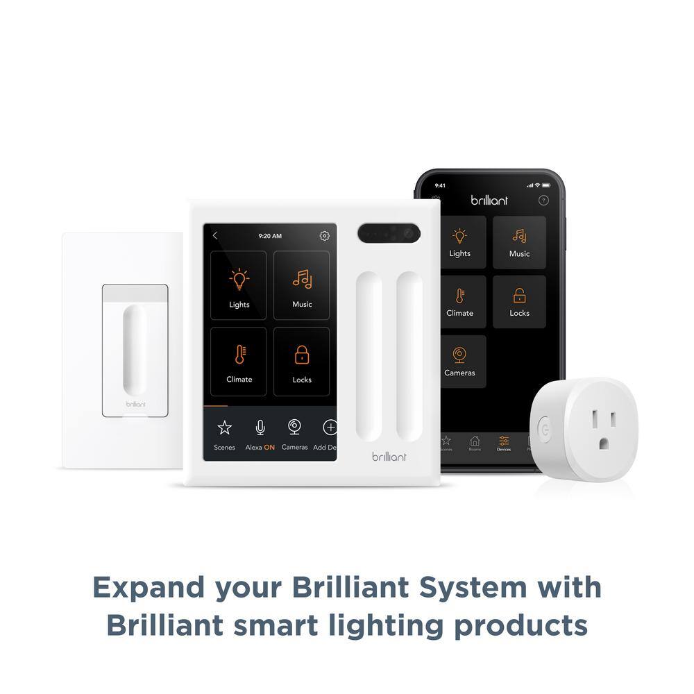 Brilliant Smart Home Control (2-Switch Panel) for Alexa Google Assistant Apple HomeKit Ring Sonos and More BHA120US-WH2