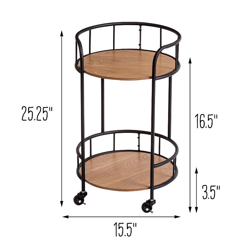 Honey-Can-Do 2-Tier Rolling End Table